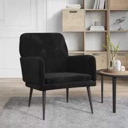 Кресло, черно, 62x79x79 см, кадифе