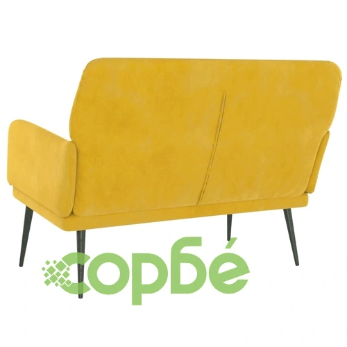 Пейка, жълта, 108x79x79 см, кадифе ➤ топ цена ➤ sorbe.bg