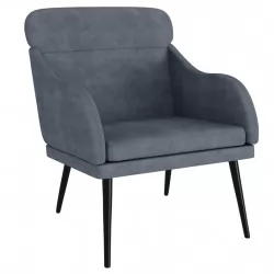 Кресло, тъмносиво, 63x76x80 см, кадифе