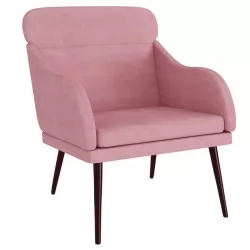 Кресло, розово, 63x76x80 см, кадифе