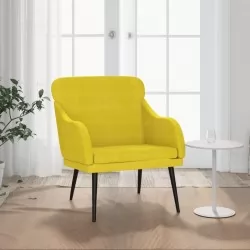 Кресло, жълто, 63x76x80 см, кадифе