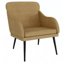 Кресло, кафяво, 63x76x80 см, кадифе