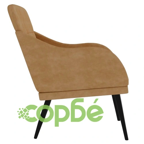 Кресло, кафяво, 63x76x80 см, кадифе ➤ топ цена ➤ sorbe.bg