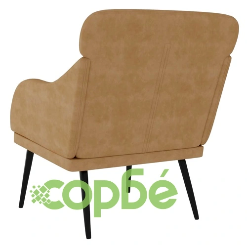 Кресло, кафяво, 63x76x80 см, кадифе ➤ топ цена ➤ sorbe.bg