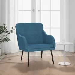 Кресло, синьо, 63x76x80 см, кадифе