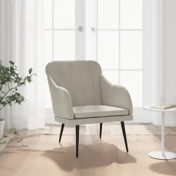 Кресло, светлосиво, 63x76x80 см, кадифе