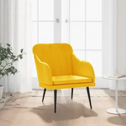 Кресло, жълто, 63x76x80 см, кадифе