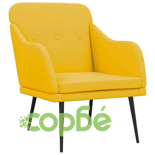 Кресло, светложълто, 63x76x80 см, текстил ➤ топ цена ➤ sorbe.bg