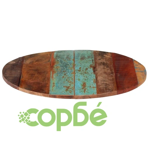 Плот за маса, 60x(1,5-1,6) см, регенерирано дърво масив ➤ топ цена ➤ sorbe.bg