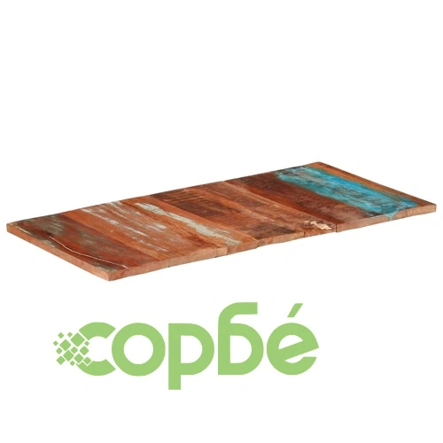 Плот за маса, 120x60x(2,5-2,7) см, регенерирано дърво масив ➤ топ цена ➤ sorbe.bg