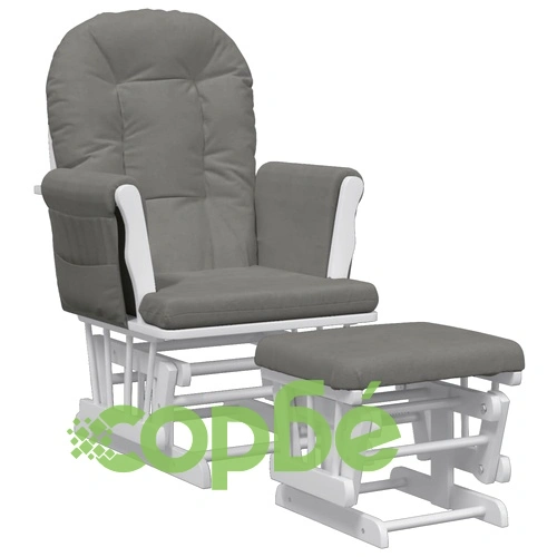 Плъзгащ се стол с табуретка, тъмносив, текстил ➤ топ цена ➤ sorbe.bg