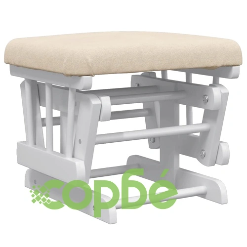 Плъзгащ се стол с табуретка, кремавобял, текстил ➤ топ цена ➤ sorbe.bg