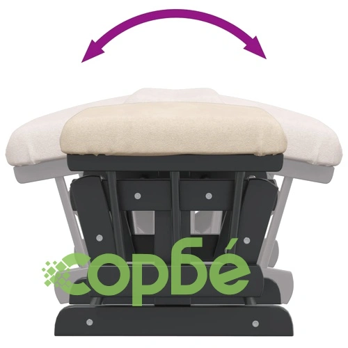 Плъзгащ се стол с табуретка, кремавобял, текстил ➤ топ цена ➤ sorbe.bg