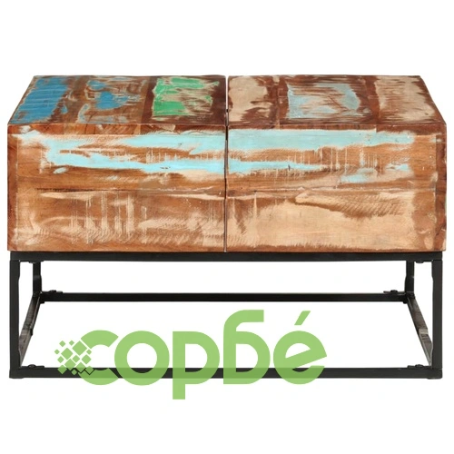 Маса за кафе, 68x68x41 см, регенерирано дърво масив ➤ топ цена ➤ sorbe.bg