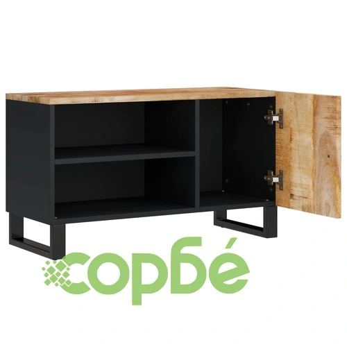 ТВ шкаф, 80x33x46 см, масивно мангово и инженерно дърво ➤ топ цена ➤ sorbe.bg