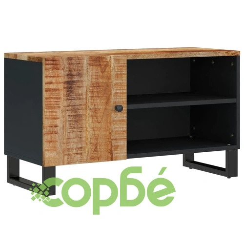 ТВ шкаф, 80x33x46 см, масивно мангово и инженерно дърво ➤ топ цена ➤ sorbe.bg