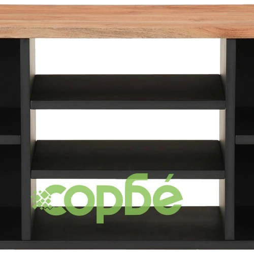 ТВ шкаф, 100x33x46 см, масивно акациево и инженерно дърво ➤ топ цена ➤ sorbe.bg