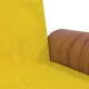 Разтегателен диван с поставки за чаши, жълт, кадифе