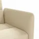 Разтегателен диван с поставки за чаши, кремав, плат