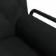 Разтегателен диван с подлакътници, черен, плат