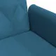 Разтегателен диван с подлакътници, син, кадифе