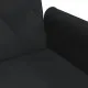 Разтегателен диван с подлакътници, черен, кадифе