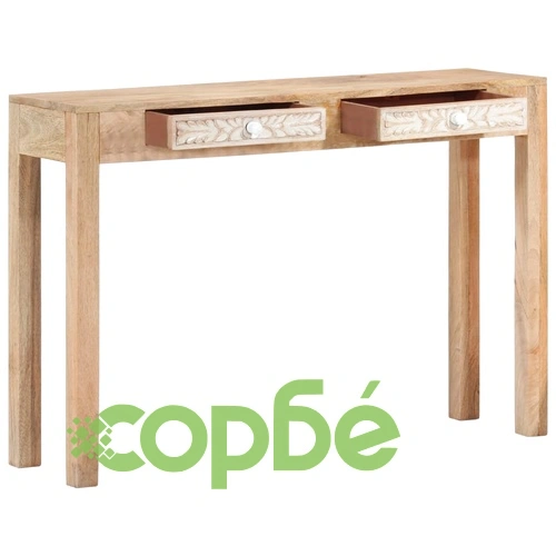 Конзолна маса, 110x30x75 см, масивно избелено дърво манго ➤ топ цена ➤ sorbe.bg