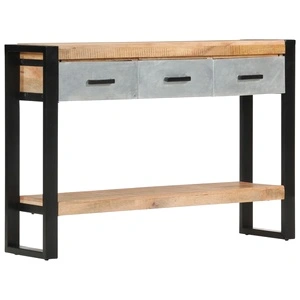 Конзолна маса, 110x30x76 см, грубо мангово дърво масив