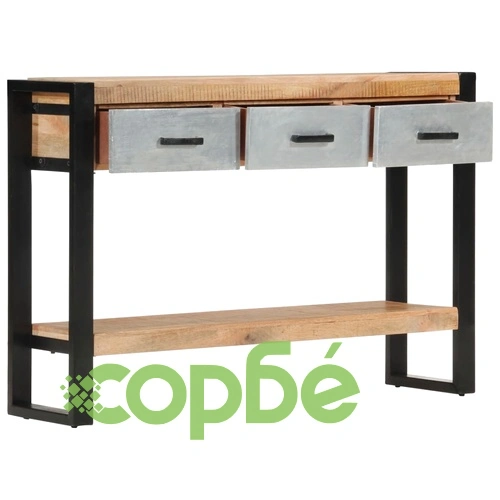 Конзолна маса, 110x30x76 см, грубо мангово дърво масив ➤ топ цена ➤ sorbe.bg