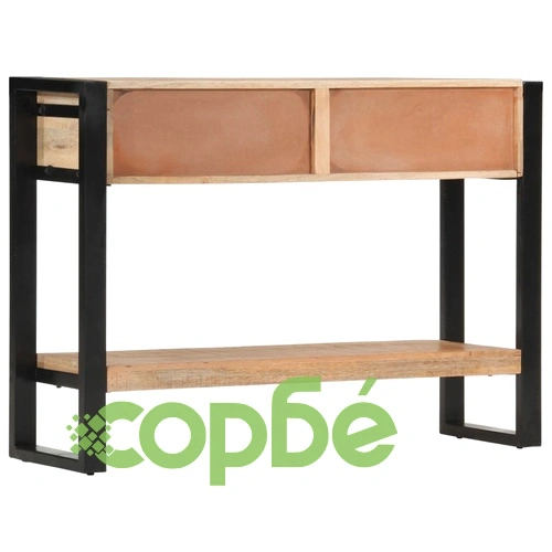 Конзолна маса, 110x30x76 см, грубо мангово дърво масив ➤ топ цена ➤ sorbe.bg