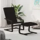 Релакс стол, черен, текстил
