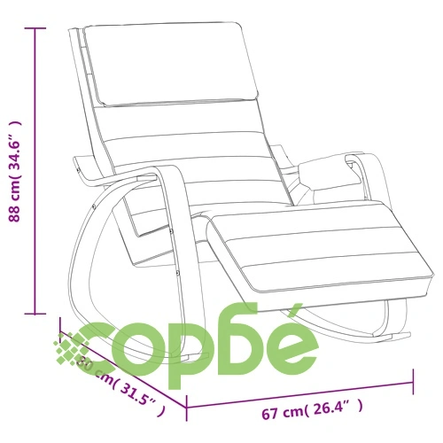 Люлеещ стол, тъмносив, текстил ➤ топ цена ➤ sorbe.bg