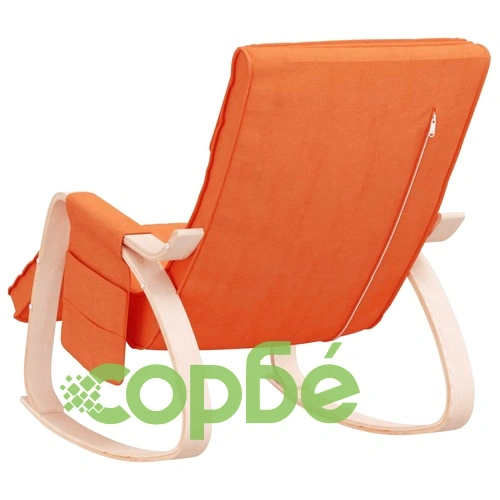 Люлеещ се стол, тъмножълт, текстил ➤ топ цена ➤ sorbe.bg