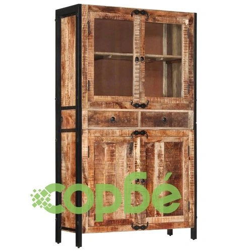 Висок шкаф 100x40x175 см грубо мангово дърво масив ➤ топ цена ➤ sorbe.bg