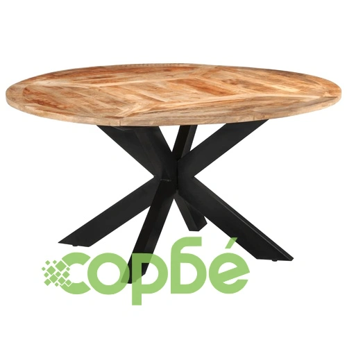 Трапезна маса, 150x76 cм, грубо мангово дърво масив ➤ топ цена ➤ sorbe.bg