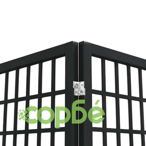 Параван за стая, 4 панела, японски стил, 160х170 cм, черен ➤ топ цена ➤ sorbe.bg