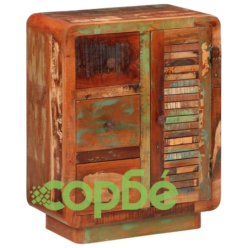 Бюфет с 3 чекмеджета 55x30x70 см масивно регенерирано дърво ➤ топ цена ➤ sorbe.bg