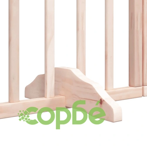 Сгъваема преграда за кучета с врата 6 панела 300 см топола ➤ топ цена ➤ sorbe.bg