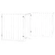 Сгъваема преграда за кучета с врата 4 панела бял 320 см топола