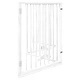 Сгъваема преграда за кучета с врата 4 панела бял 320 см топола