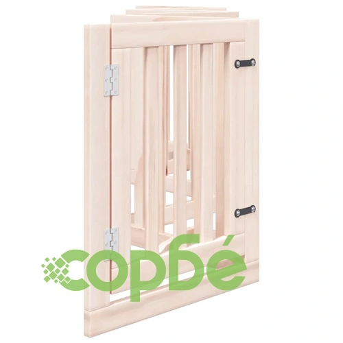 Сгъваема преграда за кучета с врата 6 панела 300 см топола ➤ топ цена ➤ sorbe.bg