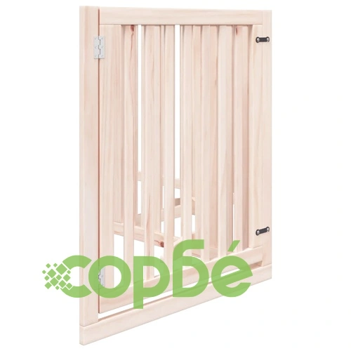 Сгъваема преграда за кучета с врата 4 панела 320 см топола ➤ топ цена ➤ sorbe.bg