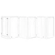 Сгъваема преграда за кучета с врата 6 панела бял 300 см топола