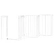 Сгъваема преграда за кучета с врата 6 панела бял 300 см топола
