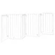 Сгъваема преграда за кучета с врата 6 панела бял 300 см топола