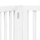Сгъваема преграда за кучета с врата 4 панела бял 320 см топола
