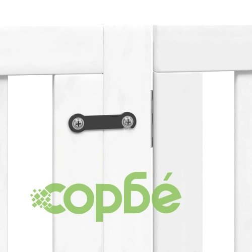 Сгъваема преграда за кучета с врата 4 панела бял 320 см топола ➤ топ цена ➤ sorbe.bg