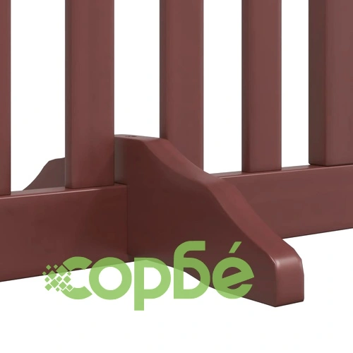 Сгъваема преграда за куче с врата 4 панела кафява 320 см топола ➤ топ цена ➤ sorbe.bg