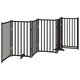 Сгъваема преграда за кучета с врата 6 панела 300 см Масивна ела