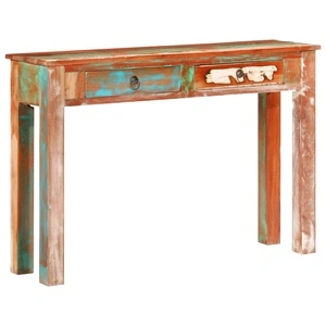 Конзолна маса, 110x30x75 cм, регенерирано дърво масив